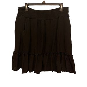 Torrid Black Mini Rayon Smocked Waist Ruffle Skirt Plus Size 1X
